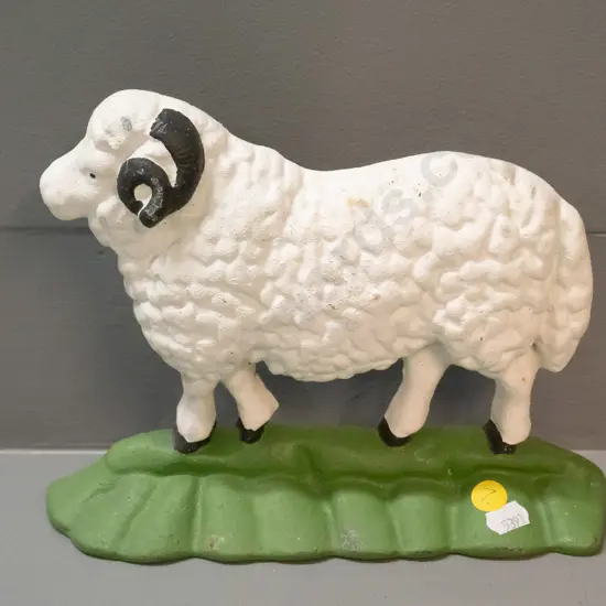 painted cast iron ram door stop H-180 W-230