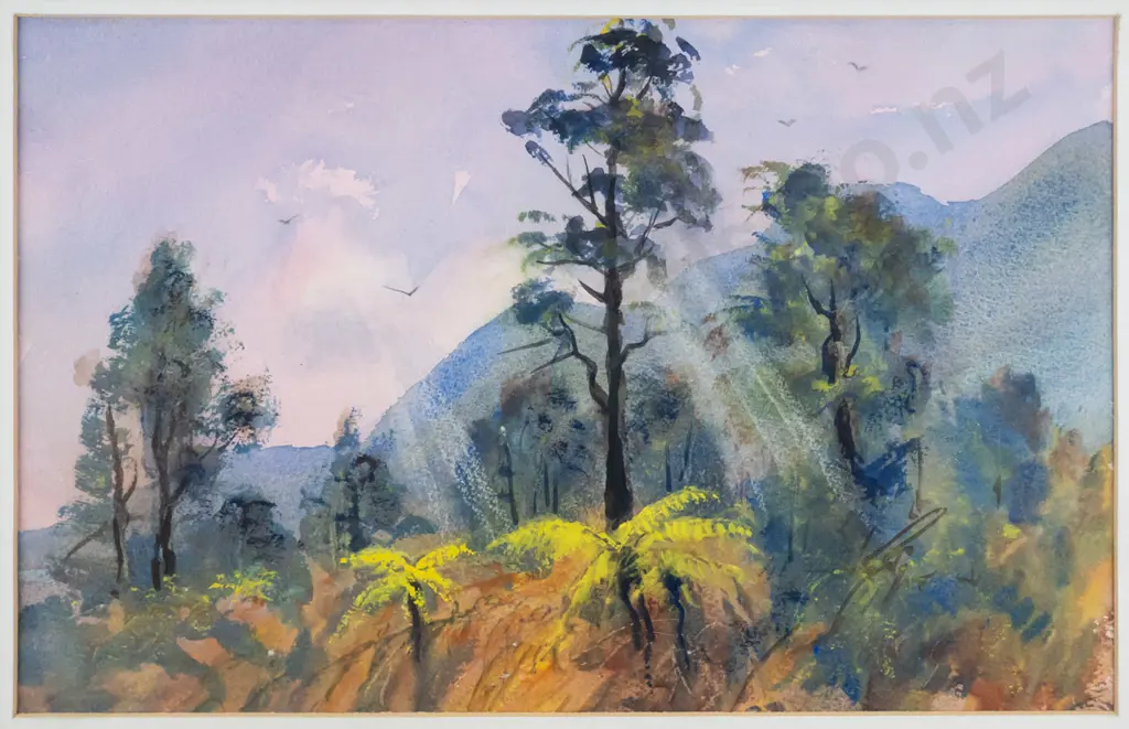 Ray Melhop - framed watercolour "West Coast" H - 230 W - 350 Image 1++