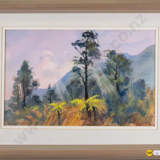 Ray Melhop - framed watercolour "West Coast" H - 230 W - 350