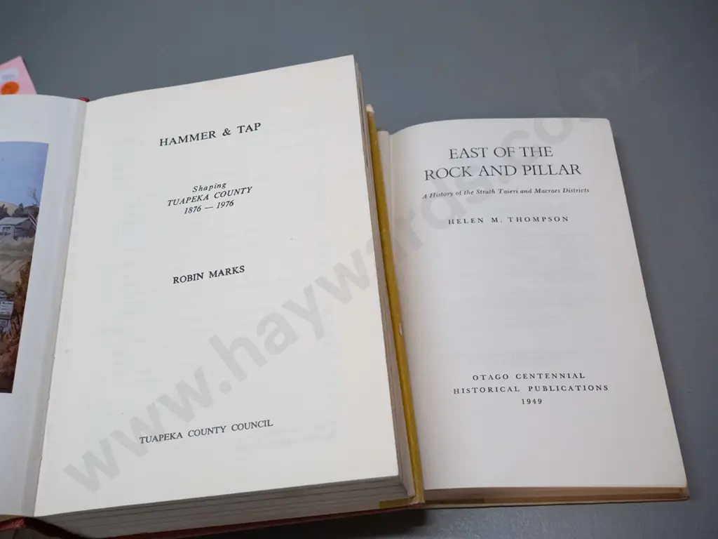 4 books on Otago goldfields - Early Gold Discoveries in Otago, Faith & Toil, East of the Rock & Pillar, Hammer & Tap Image 1++