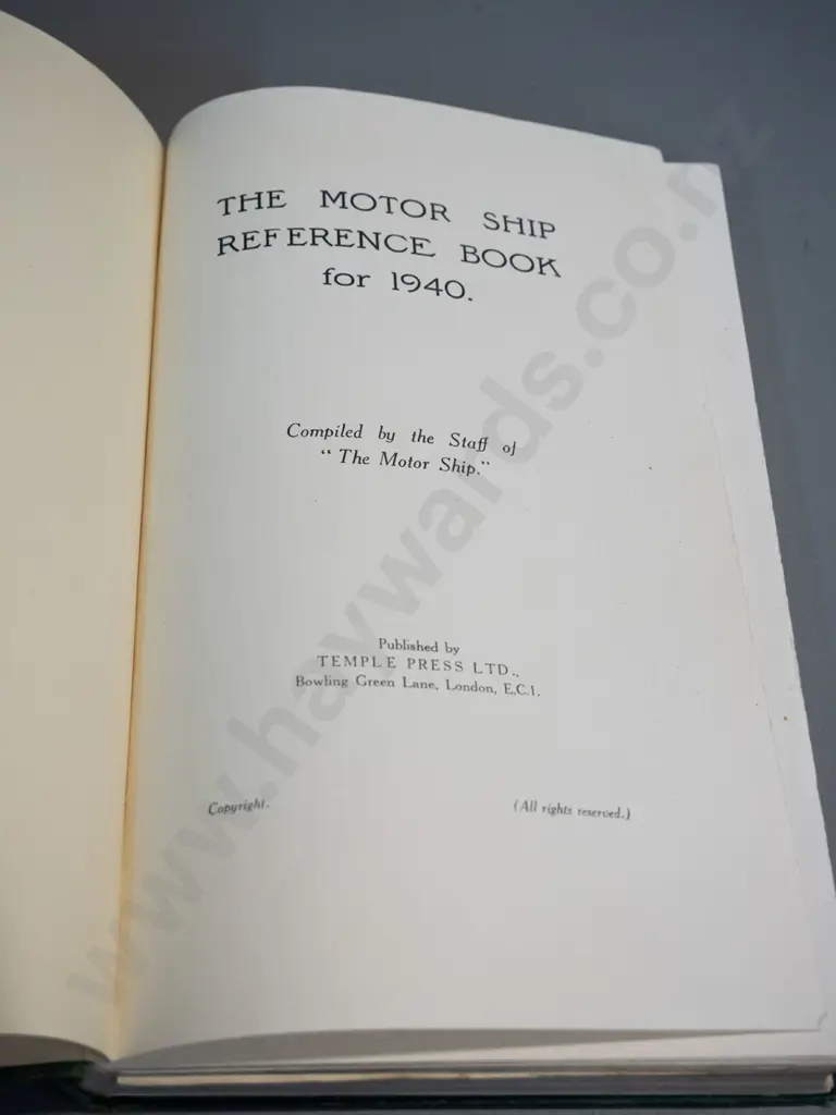 The Motor Ship Reference Book for 1940 - Temple Press London, with ship engine photos and plans Image 1++