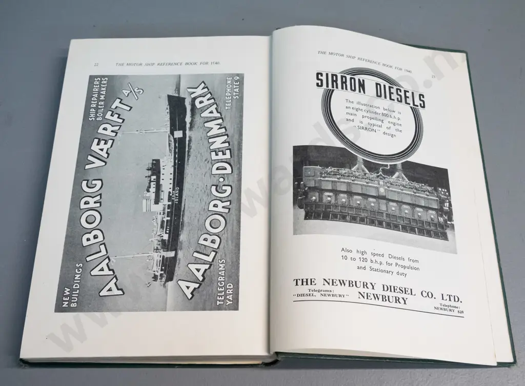 The Motor Ship Reference Book for 1940 - Temple Press London, with ship engine photos and plans Image 1++