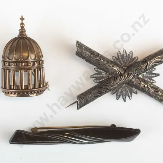 3 costume brooches