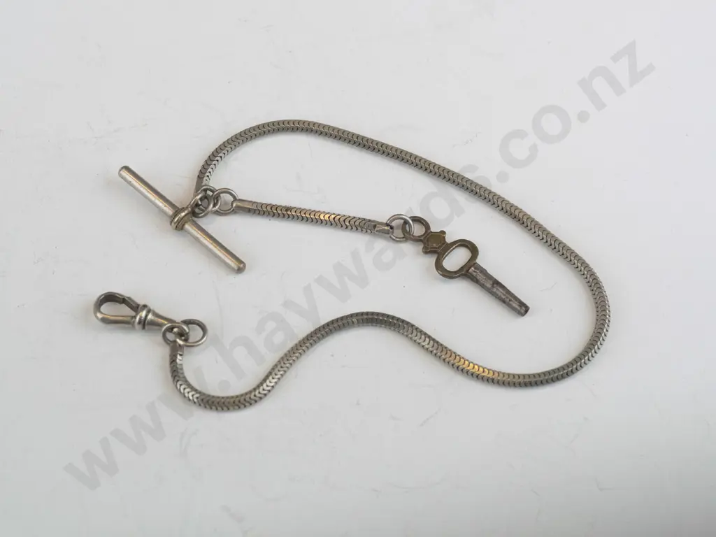 silver fob chain with key no mark Image 1++