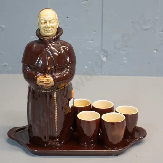Beswick monk decanter set with 5 small cups H-120 W-230