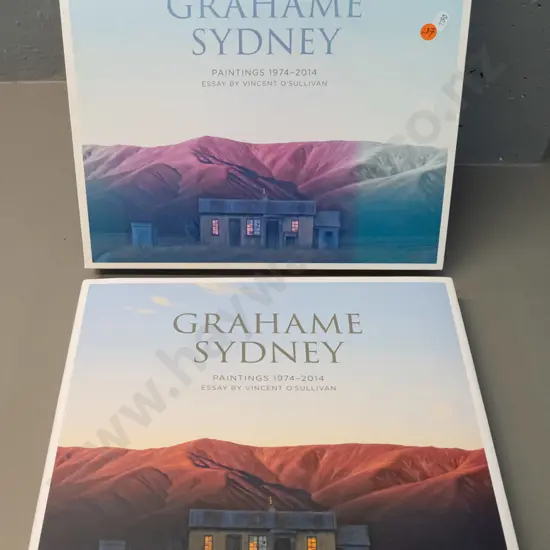 slip-cased hard cover book: Grahame Sydney - Paintings 1974-2014, pub. 2014 by Craig Potton - sun-fading to slipcase