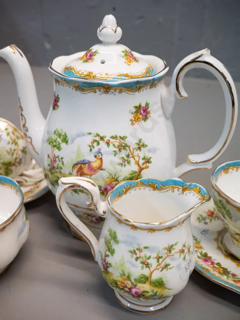 15-piece Royal Albert 'Chelsea Gardens' coffee set with coffee pot H190 W190 Image 1++