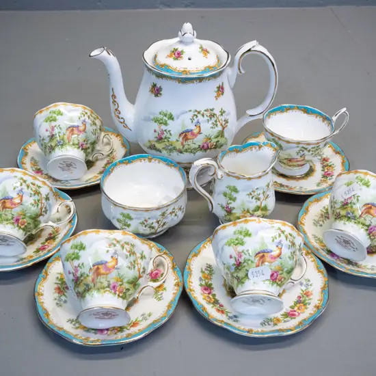 15-piece Royal Albert 'Chelsea Gardens' coffee set with coffee pot H190 W190