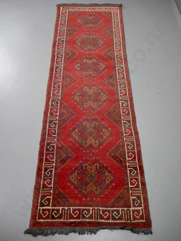 hand-knotted Persian style wool floor runner L-2300 W-720 Image 1++