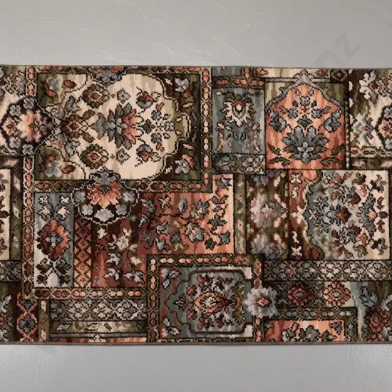 small piece of Feltex NZ wool carpet with bound edges L-1150 W-695