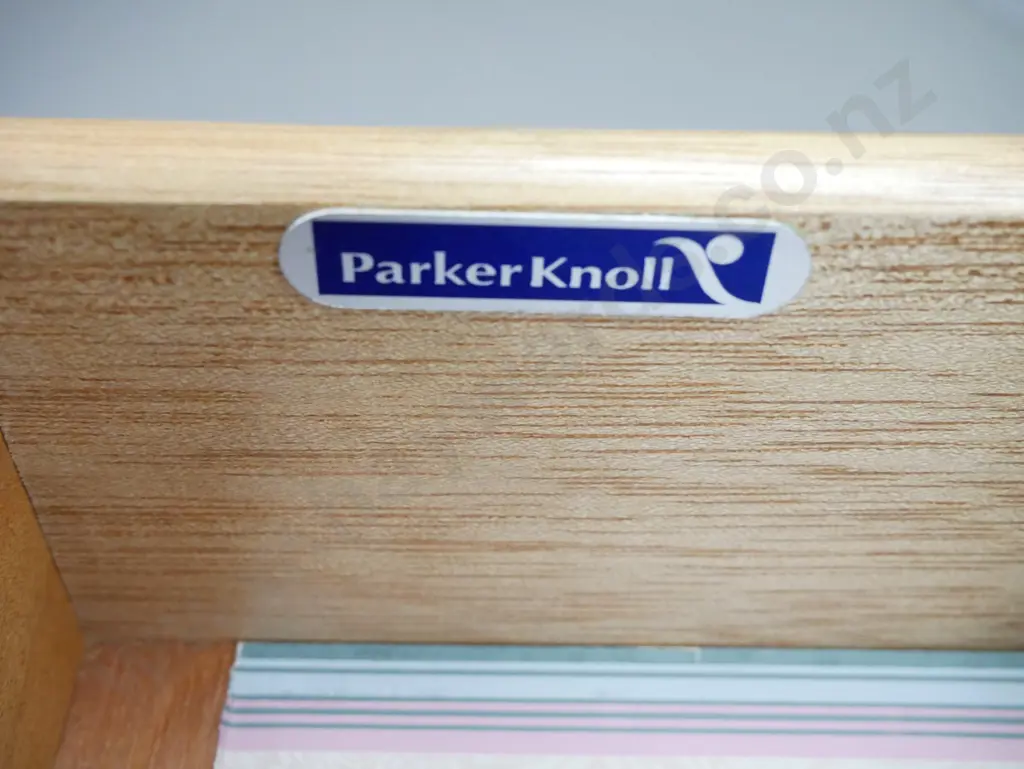 mid-century Parker Knoll teak small sideboard with 2 drawers over 2 panelled cupboard doors, one drawer w/divider H-755 Image 1++