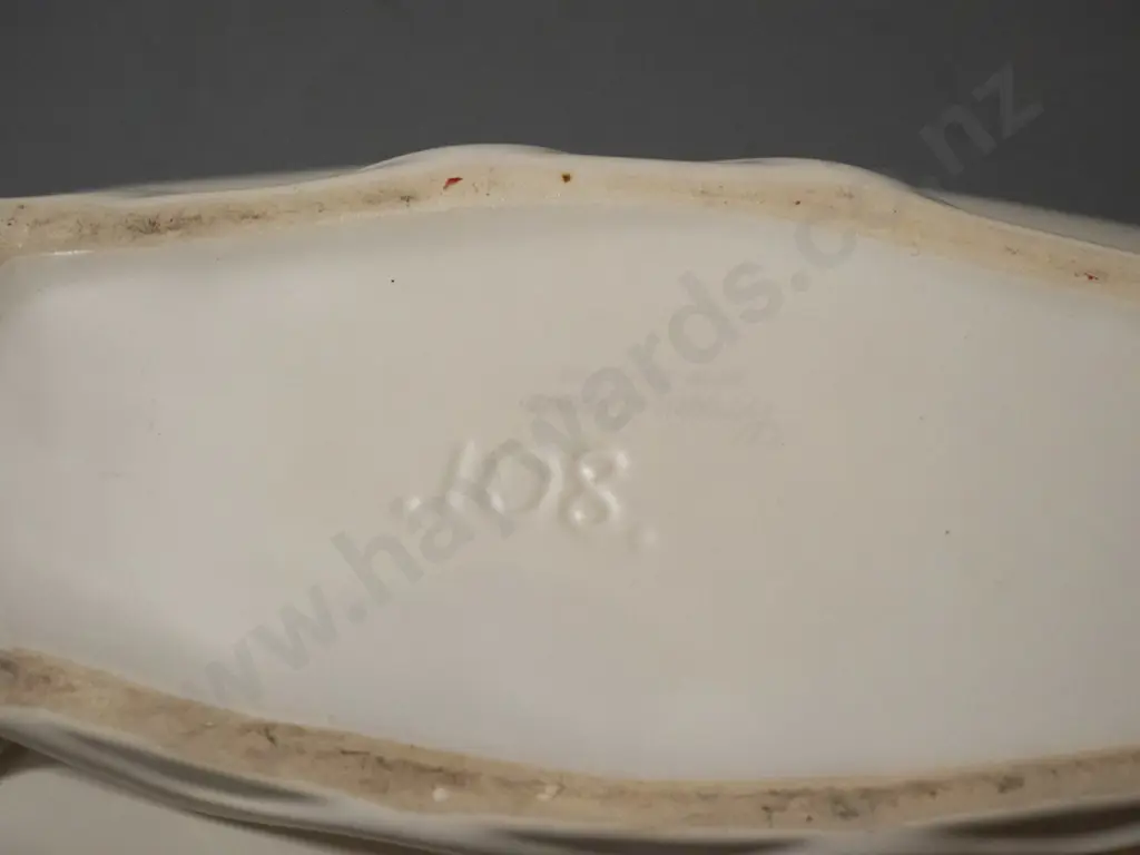 Crown Lynn trough vase - marked .108. - has glazing fault on one end, some marks inside H-80 L-290 Image 1++