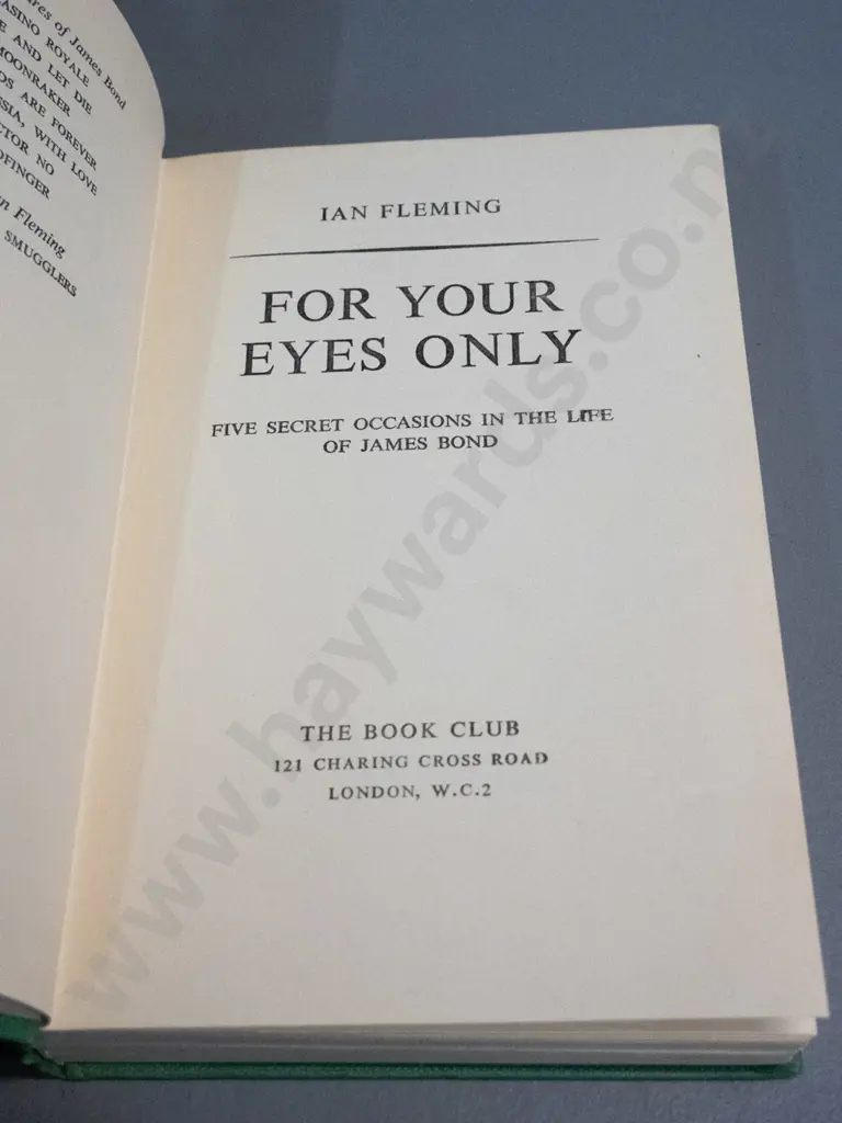 For Your Eyes Only - Ian Fleming 1960 Book Club first edition James Bond novel - some staining . wear to dust cover Image 1++