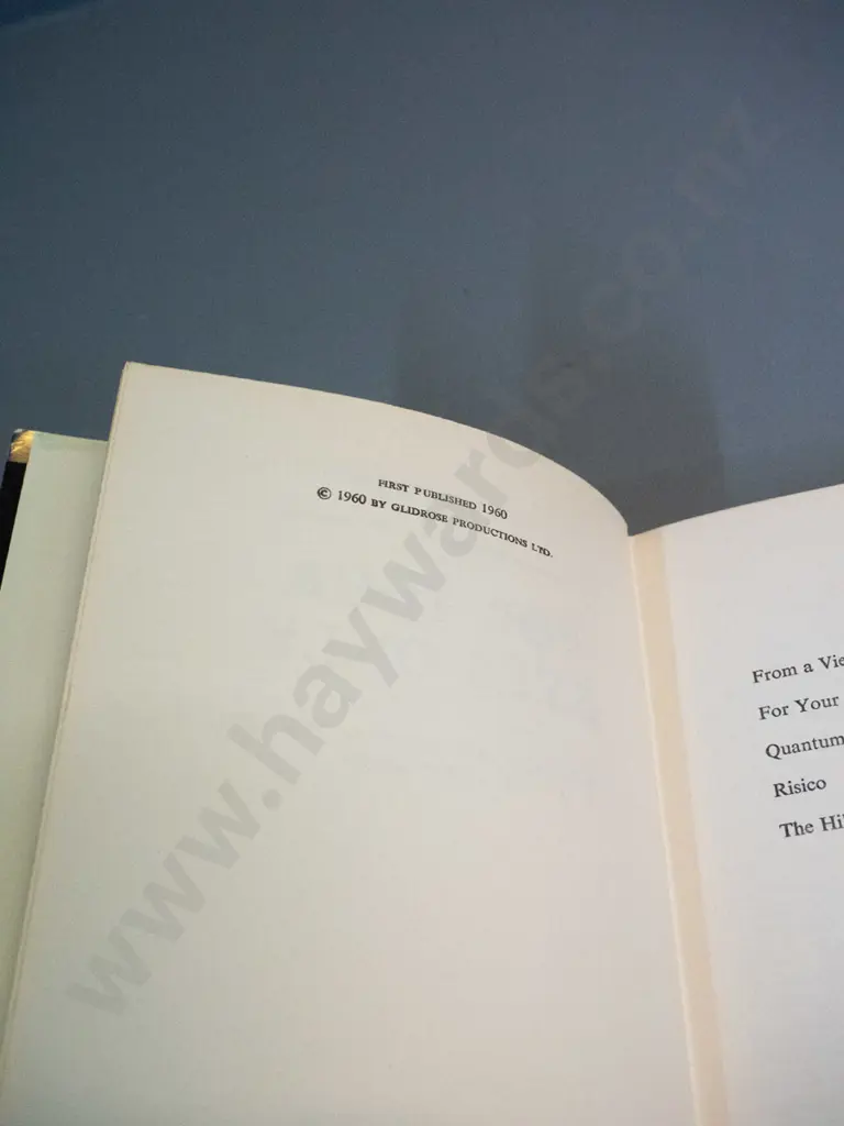 For Your Eyes Only - Ian Fleming 1960 Book Club first edition James Bond novel - some staining . wear to dust cover Image 1++