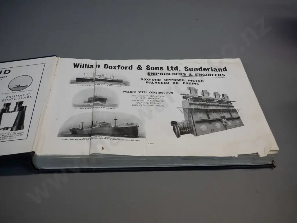 Jane's Fighting Ships register, 1934 edition - rippling and separation to boards, some staining, overall age wear Image 1++