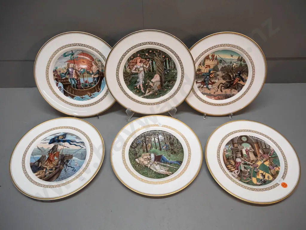 6 Royal Worcester King Arthur series collector plates D-235 Image 1++