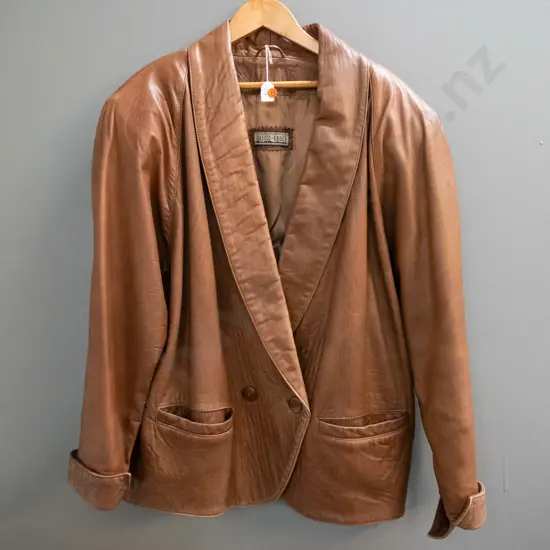 New Zealand lambskin double breasted jacket with Bridget Brock label