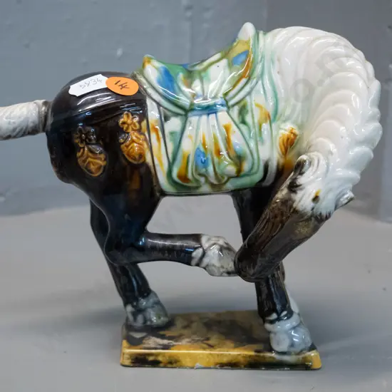 Chinese? pottery horse figurine H-150 L-175