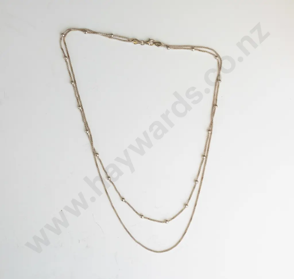 silver 2 strand necklace stamped 925 Image 1++