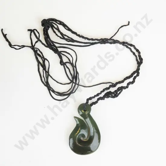 greenstone necklace on rope strand
