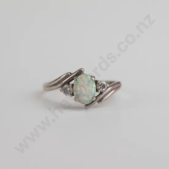 silver opal ring stamped 925