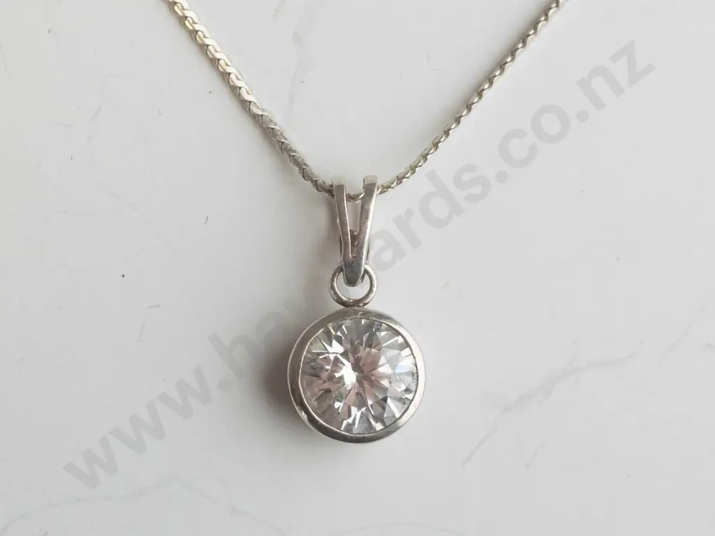 cz silver necklace chain stamped 925 Image 1++