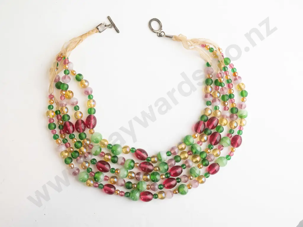 vintage 5 strand glass beads Image 1++