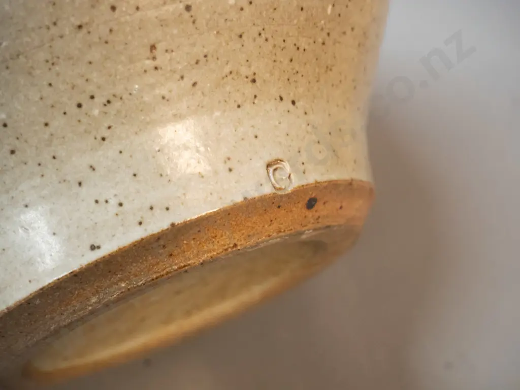 Neil Grant pottery vase with applied flower and leaf decoration H-170 D-200 Image 1++