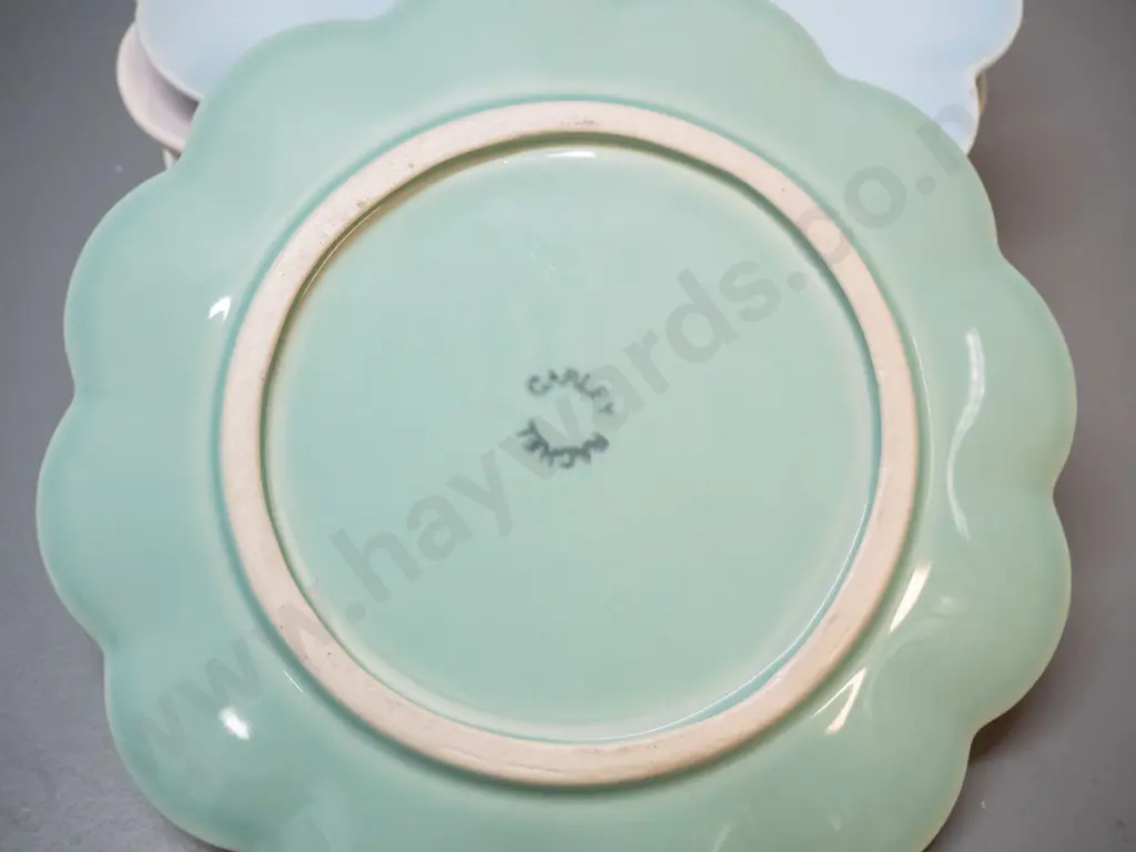 6 Rachel Carley scalloped edge side plates in 4 pastel colours D-90 Image 1++