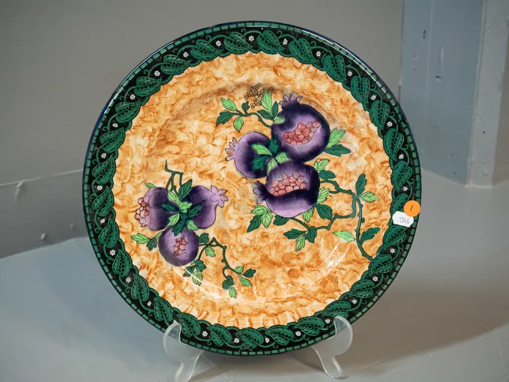 large Maling lustre pomegranate cabinet plate D-280 Image 1++