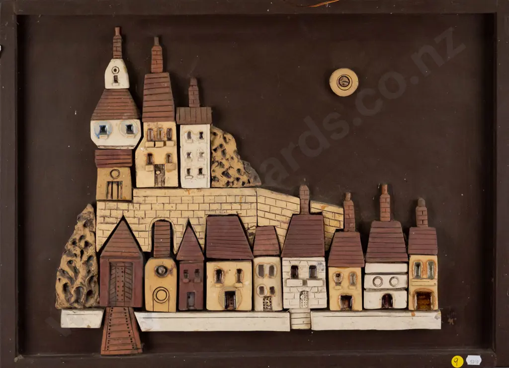 Harold Tyrie  - framed pottery wall art "Split, Yugoslavia" (slight aging) H - 400 W - 560 Image 1++