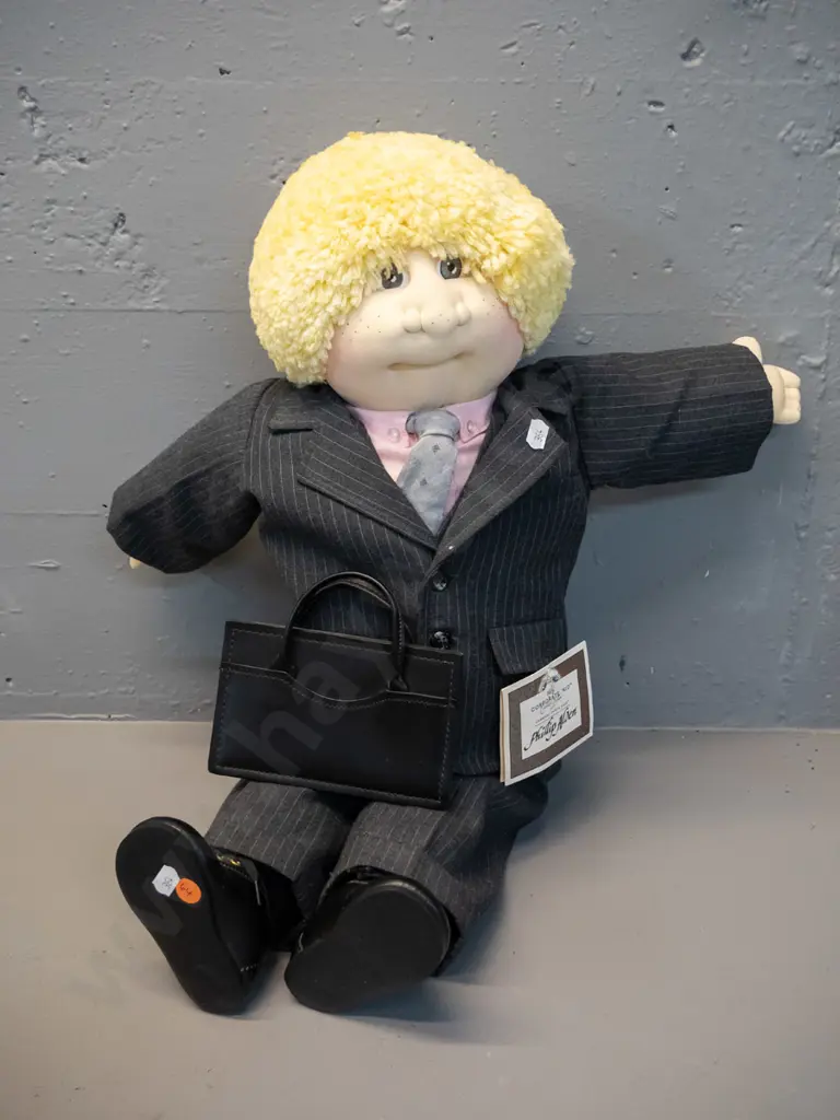 1986 Cabbage Patch Kids "Corporate Kid" doll with briefcase & tag with hand written "Philip Alden" on tag H600 Image 1++