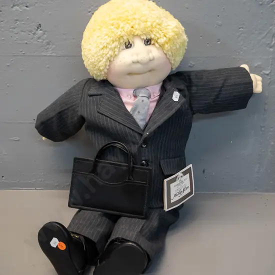 1986 Cabbage Patch Kids "Corporate Kid" doll with briefcase & tag with hand written "Philip Alden" on tag H600
