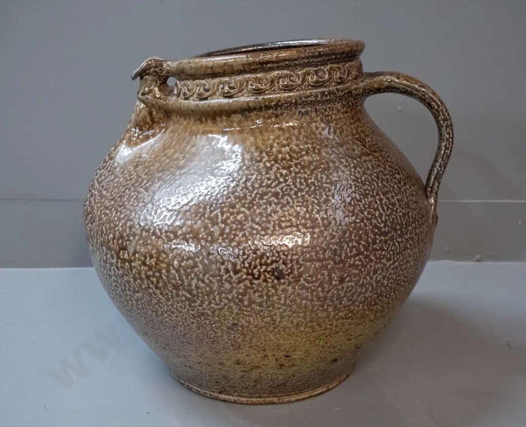 large Barry Brickell studio pottery jug / vase H-330 D-370 with New Zealand Potters - Their Work and Words book, has Image 1++