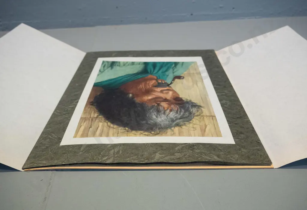 5 vintage unframed Goldie portrait prints in folder - mounted on textured paper, never frame. Some waving to backing Image 1++