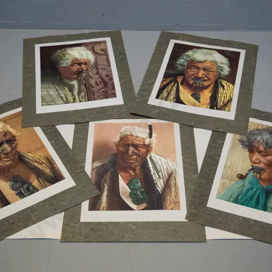 5 vintage unframed Goldie portrait prints in folder - mounted on textured paper, never frame. Some waving to backing