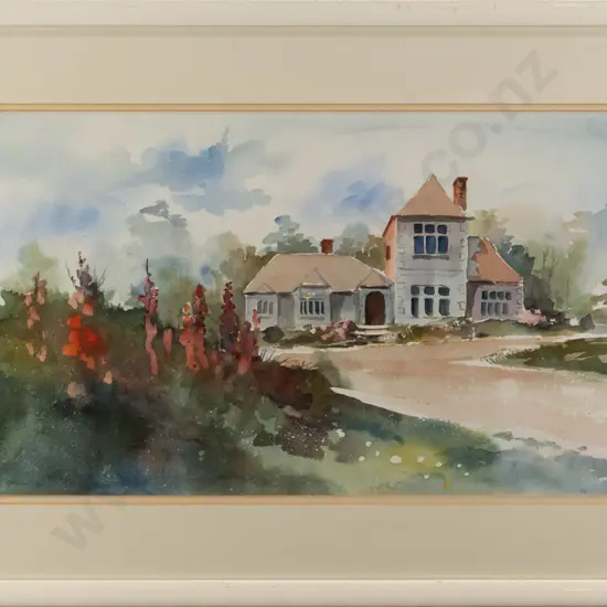 PG Hall - framed watercolour - house H - 270 W - 500