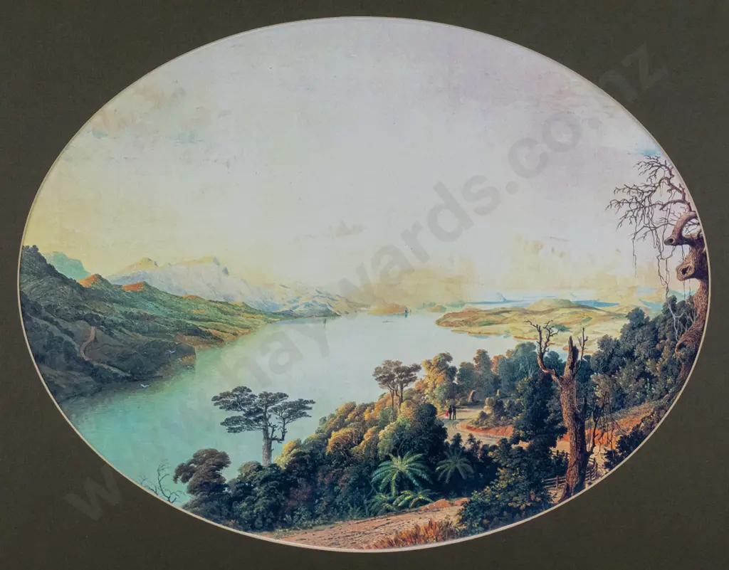 framed historical print - Otago Harbour H-280 W-360 / frame H-410 W-590 Image 1++