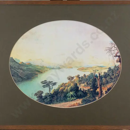 framed historical print - Otago Harbour H-280 W-360 / frame H-410 W-590