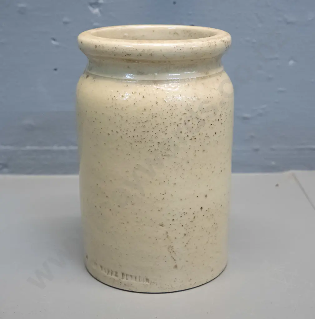 vintage jam pot with impressed Milton Potteries Otago and St George Jam Works Dunedin marks H-150 D-90 Image 1++