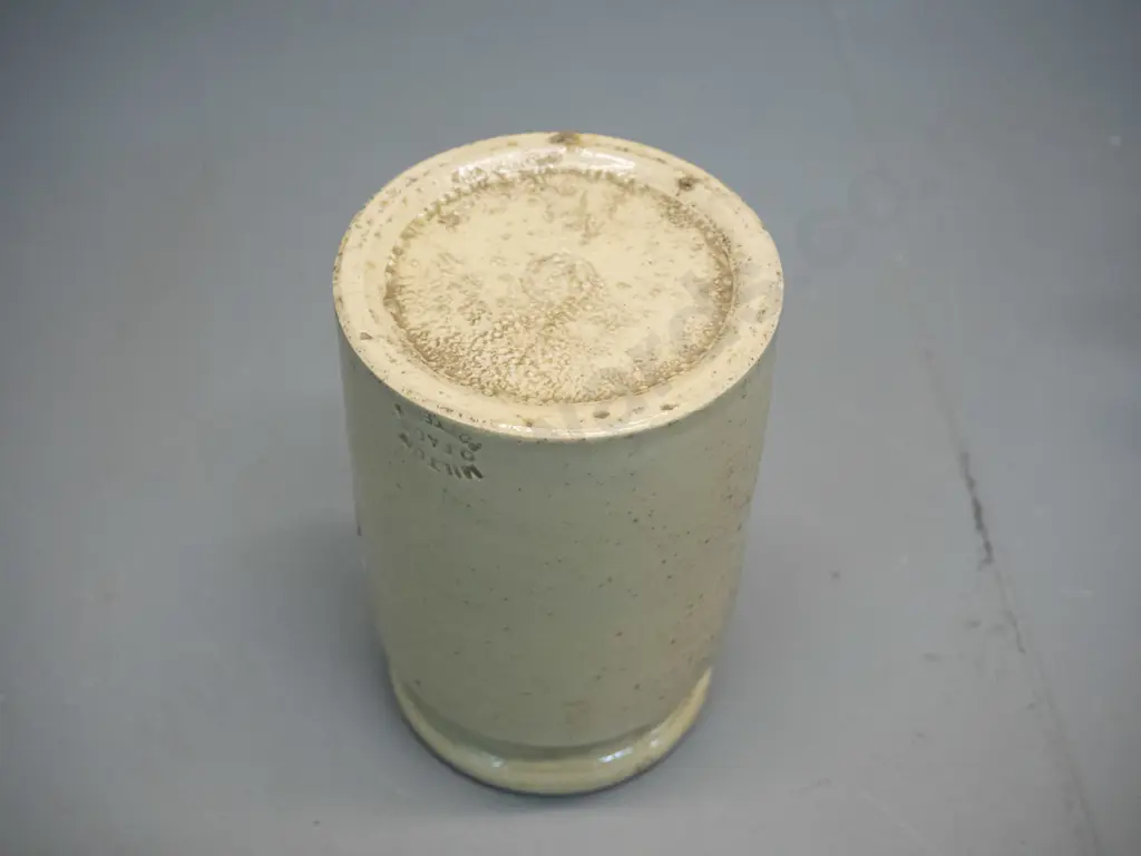 vintage jam pot with impressed Milton Potteries Otago and St George Jam Works Dunedin marks H-150 D-90 Image 1++