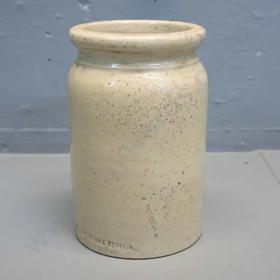 vintage jam pot with impressed Milton Potteries Otago and St George Jam Works Dunedin marks H-150 D-90