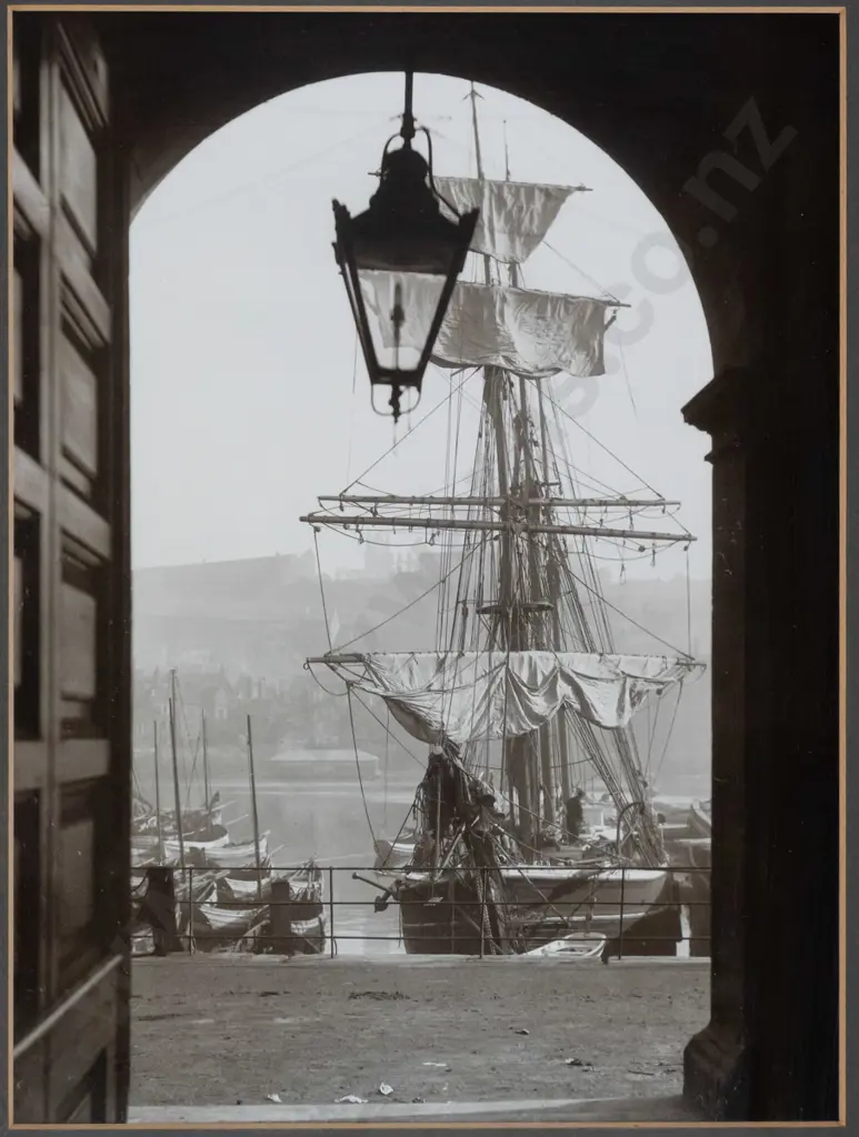framed reproduction black and white photograph - sailing boat H - 260 W - 190 Image 1++