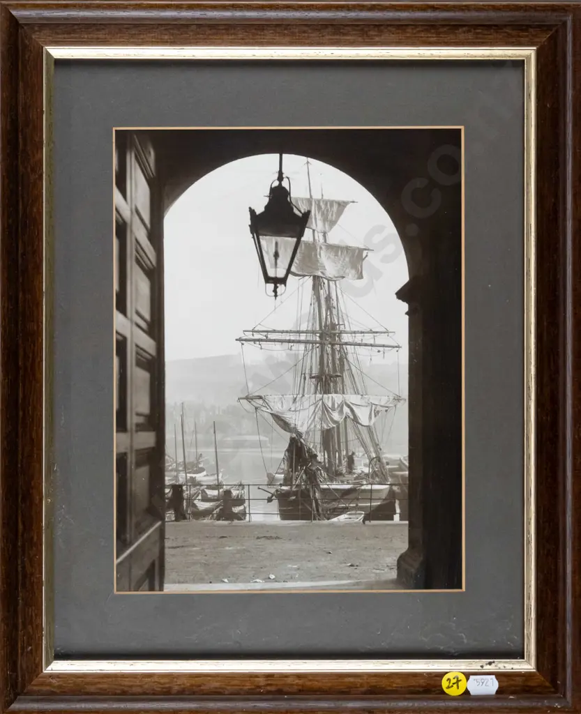 framed reproduction black and white photograph - sailing boat H - 260 W - 190 Image 1++