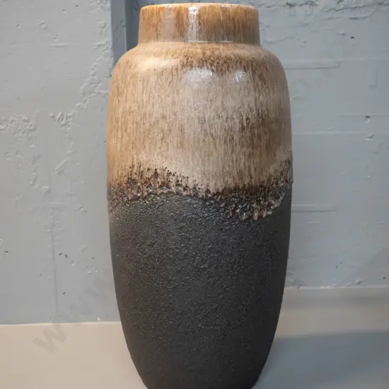 large German pottery textured & stippled glaze vase, marked 553-52. H-520