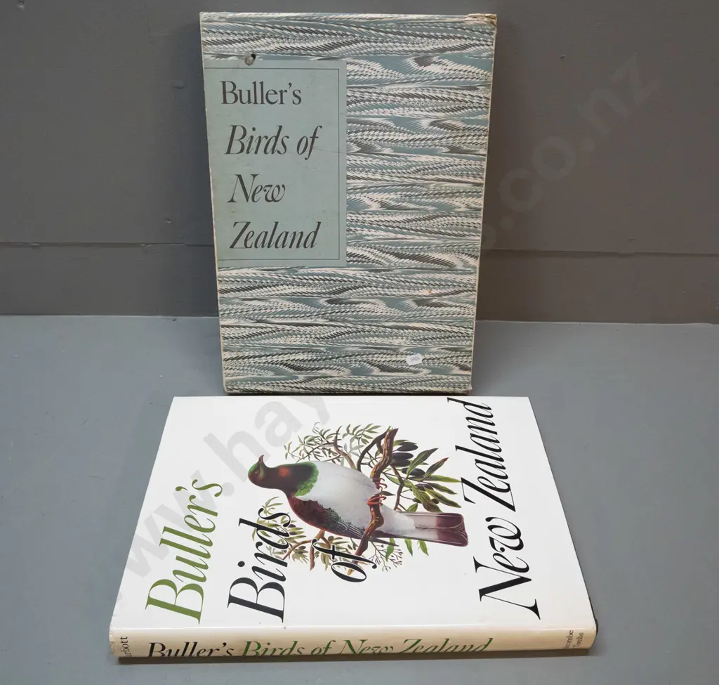 slip-cased hard cover book - Buller's Bird of New Zealand, some wear and stains to case, wear to dust jacket Image 1++
