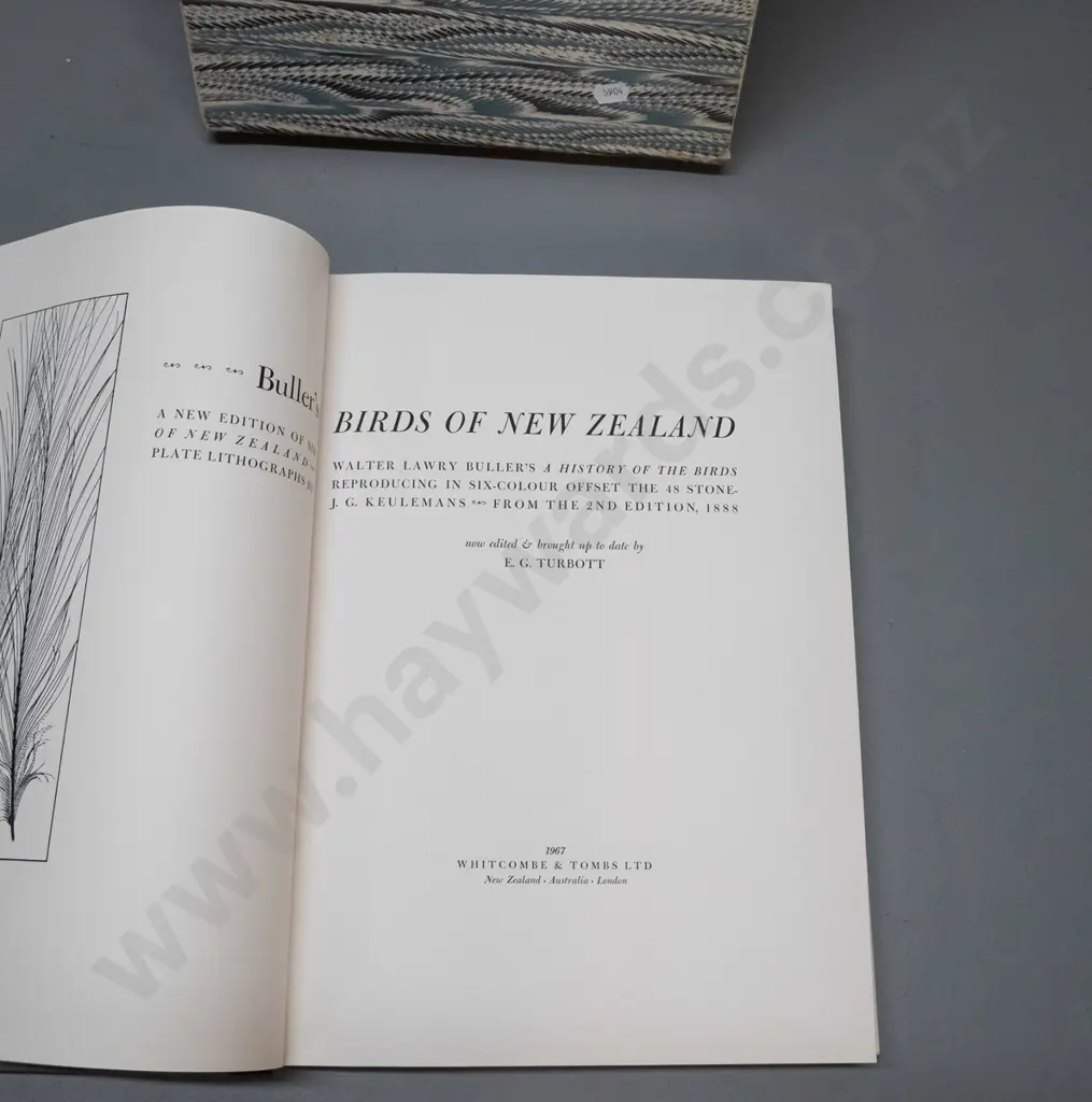 slip-cased hard cover book - Buller's Bird of New Zealand, some wear and stains to case, wear to dust jacket Image 1++