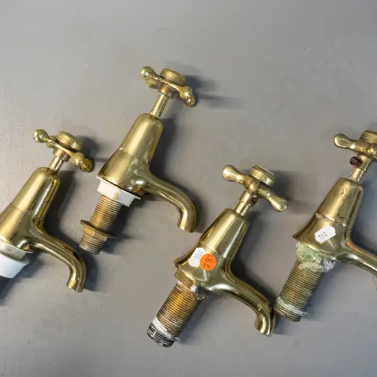 4 heavy brass taps - 2 sets H&C, two are marked Methven H-180