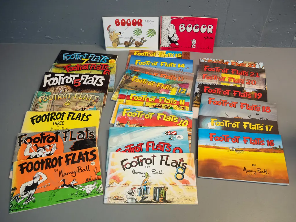 Murray Ball's Footrot Flats - 22 volumes, no gaps from 1 to 22 - plus 2 Bogor books Image 1++