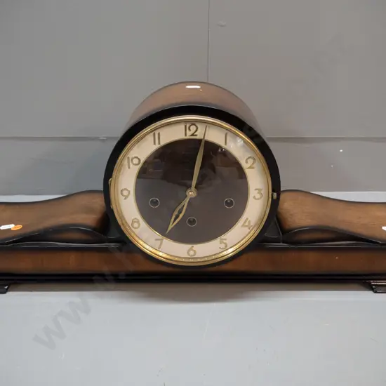 mid-century German chiming mantel clock with key. Not working. H-250 W-600